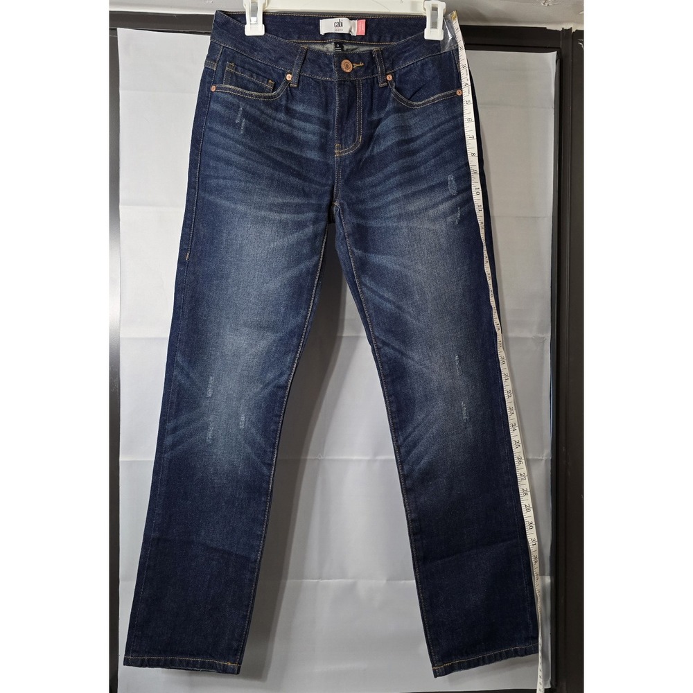 Cabi Malibu Jean Women's 0 Dark Authentic Wash Straight Leg Long Inseam‎ NWT - Picture 11 of 16